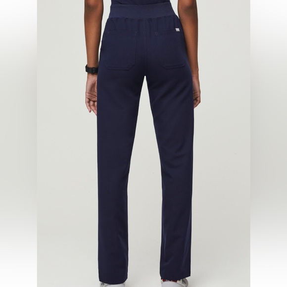 Figs Navy Livingston High Waisted Scrub Pant - Picture 2 of 4
